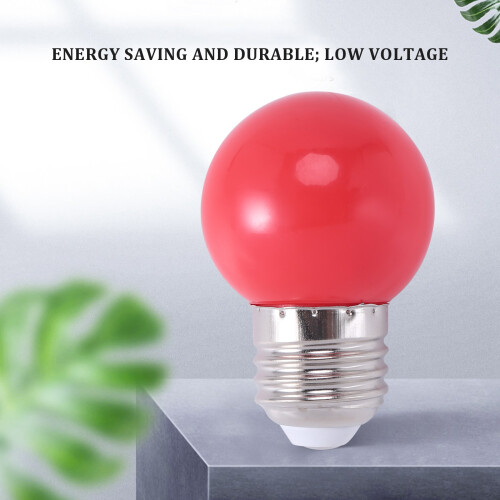 E27 LED Light Warm Red Bulb Plastic Bulb (0.5W Power, Red) 2