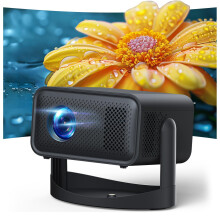 Projector for Bedroom, Portable Projector with WiFi 6 and Bluetooth, 1080P HD Support, 360 Adjustable Stand, Electric Focus & Auto Keystone Correcti