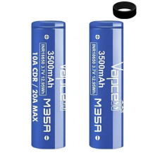 18650 M35A 3500mAh Rechargeable Battery Compatible With Vapcell Works With E Cigarettes Vape Sub Ohm Kit No Nicotine (2 Pack)