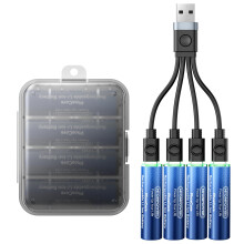 NTONPOWER Rechargeable Battery AA,1.5V Lithium AA Battery for Blink Outdoor Camera 4 Pack, 2100mWh with USB Cable, Long Lasting Rechargeable Li-ion f