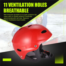 Safety Protector Helmet 11 Breathing Holes for Water Sports Kayak Canoe Surf Paddleboard - Red