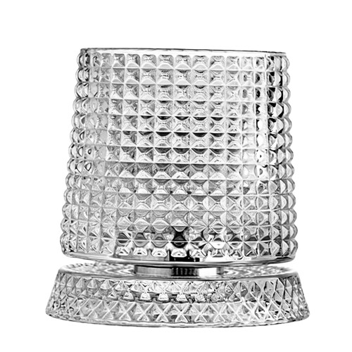 Copo de uísque giratório de cristal com base 1