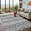 Χαλί boho σε μαύρο χρώμα με φθαρμένα σχέδια 20x25 μέτρα 2