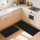 Kitchen Rug Mat Polypropylene 48x20 Inch 2 Pieces Black 7