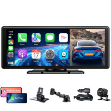 10.26" Wireless Car Stereo for Apple Carplay & Android Auto, Portable IPS Touch Screen with 1080P Rear Camera, Bluetooth/Voice Control/Mirror Link/GP