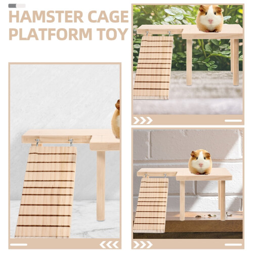 Plataforma de madeira para gaiola de hamster SWETRACE, 1 conjunto, 32 x 23 x 13,5 cm (12,6 x 9,1 x 5,3 polegadas) 1