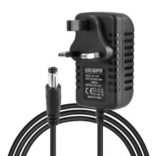 12V 2A Power Supply UK 1M Cord Universal 12V AC to DC Adapter 100-240V 50/60hz Transformer with 5.5mm x 2.5mm Jack for Led Strips Lights CCTV Camera
