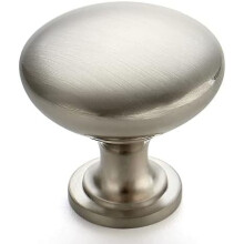 Lot de 10 boutons de porte pour meubles de cuisine - Poignées de tiroir en zinc brossé nickel satiné - Poignées de porte pour tiroirs de commode
