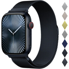 Milanesiskt armband i rostfritt stål, kompatibelt med Apple Watch 38/40/41/42/44/45/46/49 mm, magnetiskt spänne
