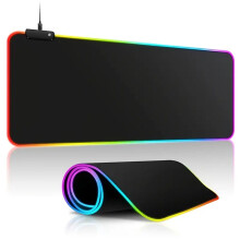 Herná podložka pod myš CheAAlet RGB s LED svetlami, 10 režimov, veľká veľkosť, kompatibilná so všetkými myšami