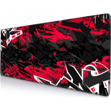 Gamer egérpad XXL fekete-piros, 31,5x11,8 hüvelyk