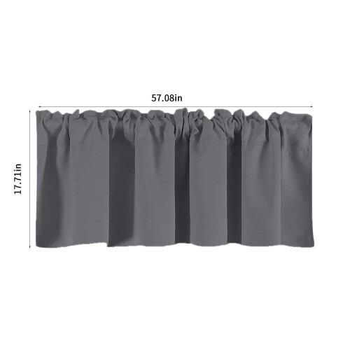 Cortina de varão blackout 57x18 polegadas, poliéster, bolso para varão de 3 polegadas, bloqueia a luz e é lavável à máquina – compatível 2