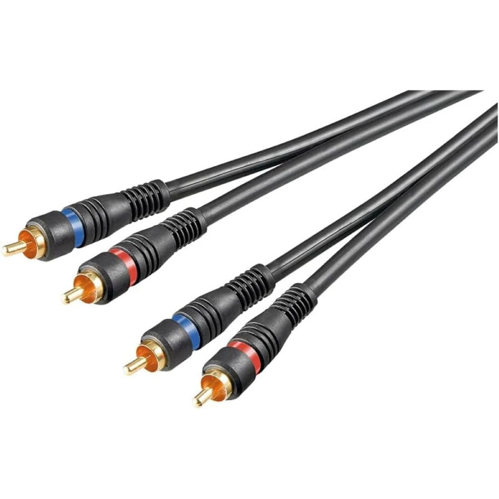 Goobay 50119 Stereo Rca Cable 2X Rca, Double Shielded, 3 M Cable Length Black 13790639