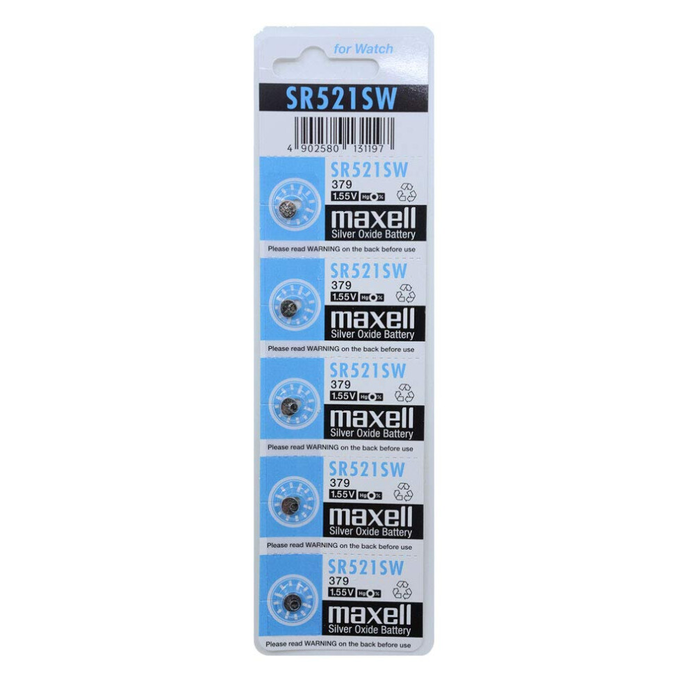 Maxell Sr521sw (379) Oxide 5 Batteries By Maxell Silver 64546179