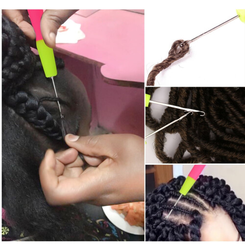Latch Hook Crochet Needle （2Pcs）,Dreadlocks Hair Ring Decoration（30 Pcs） 1