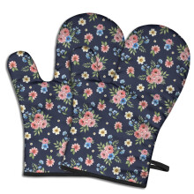 Gants de cuisine Pioneer Flower à motif floral, lot de 2, résistants à la chaleur, 19,5 cm x 30,5 cm