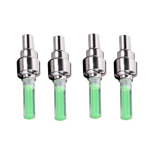 HEMOTON Green LED Bike Wheel Lights for Decoration with Stainless Steel Easy to Install and Remove 4 Pcs