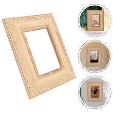 OUNONA Beige Wood Desktop Picture Frame Creative Photo Holder for Display 4.5x6.5 Inches