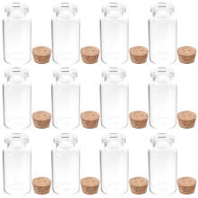 Glazen flesjes van eikenhout, 25 ml, 12 stuks