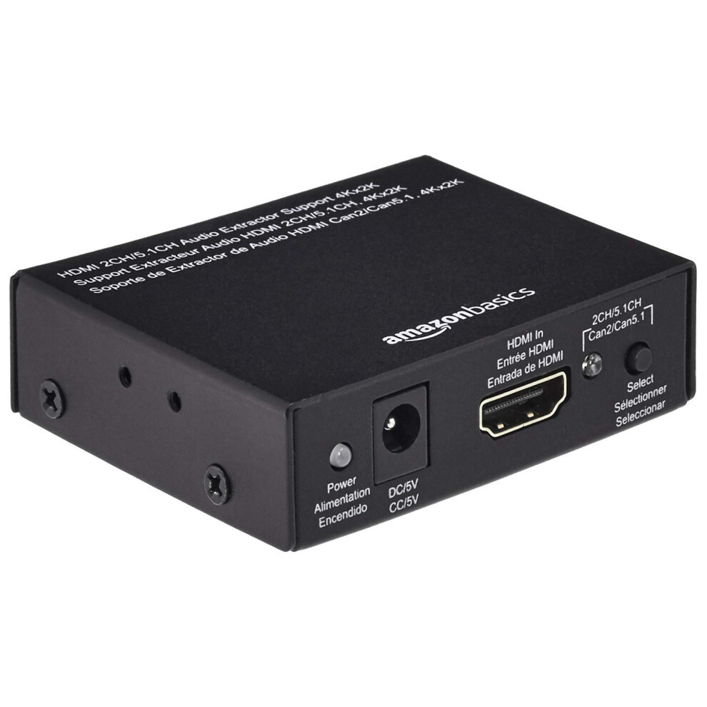 Amazon Basics 4K@30Hz Hdmi To Hdmi And Audio (Rca Stereo Or Spdif) Extractor Converter, Black 62791045