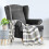 Cotton Throw Blanket Blue White Herringbone 50x60 2