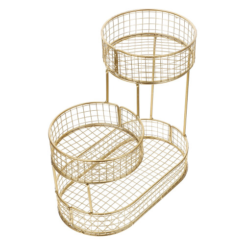 FRCOLOR3Tier Μεταλλική θήκη φρούτων και λαχανικών Μεγάλη χωρητικότητα για ψωμί, σνακ,