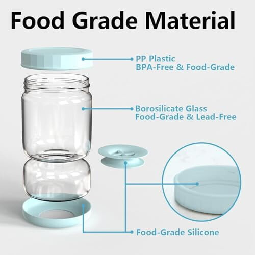 Γυάλινο βάζο για τουρσί 34oz με αναδιπλούμενο σουρωτήρι και καπάκι που δεν στάζει 2