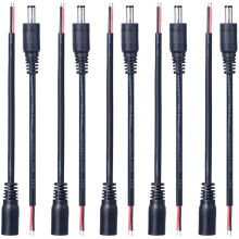 BoHong 5 Pairs 22AWG DC Power Pigtail Cable 5V-24V 5.5mm x 2.1mm Male Female Connector Cable 2 pin Cable to DC Jack Adapter DC 12V Jumper for CCTV Ca