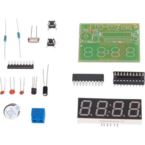 DIY Electronic Clock Kit 4 Digit Digital Clock with Second Correction and Power Off Memory 1