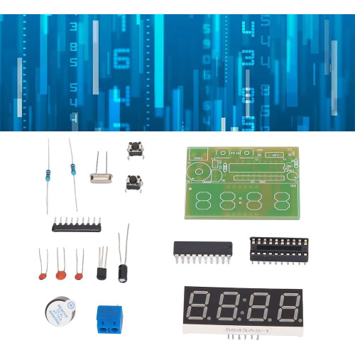 DIY Electronic Clock Kit 4 Digit Digital Clock with Second Correction and Power Off Memory 2