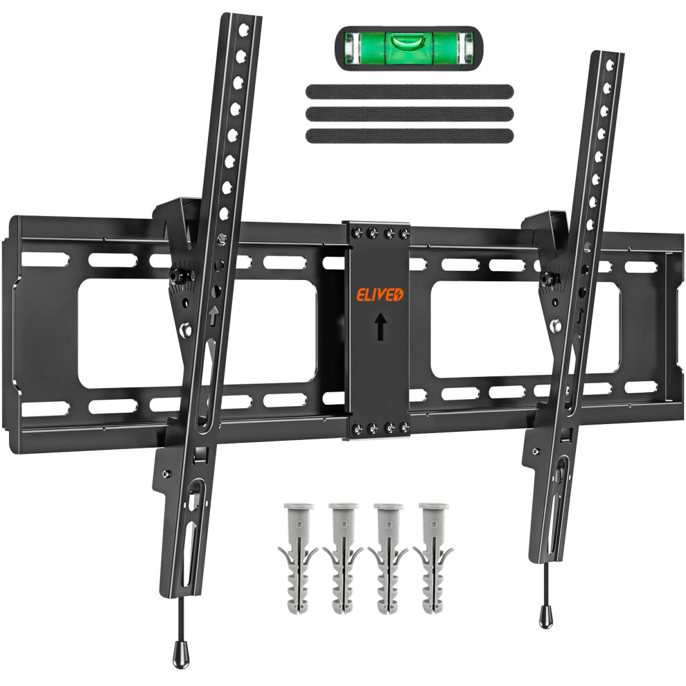 Elived Tilt Tv Wall Bracket, Tv Mount For Most 37-82 Inch Flat & Curved Lcd Led Oled Tvs With Max. Vesa 600X400mm Up To 60Kg, Sturdy Tilting Tv Brack 5005697003230