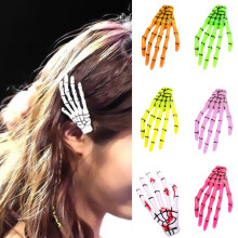 GROFRY5Possi Fermaglio per capelli da donna punk con artiglio di scheletro e mano di zombie, forcina per capelli, decorazione di Halloween