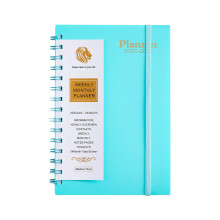 Agenda scolaire 2025-2026 (juillet 2025 – juin 2026), mensuel et hebdomadaire, couverture rigide à spirale, onglets et pochette, 14,2 x 20,8 cm