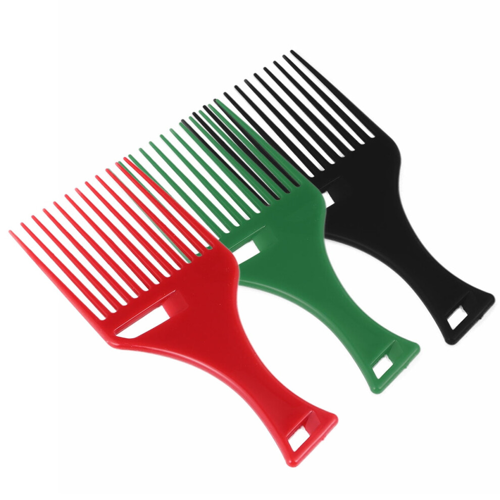 Black 3Pcs Plastic Hair Pick Comb Smooth Hair Pick Comb For Afro Hair Curly Hair