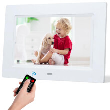 7 Inch Digital Photo Frame, Electronic Photo Frame, Digital Picture Frame 1024x600P Music Photo Video Player 4 Windows Display/Multi-Slideshow/Calend