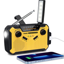 PRUNUS J-369 Wind Up Radio Solar, AM/FM Emergency Hand Crank Radio, Battery Radio with 3000mAh Power Bank, LED Torch, SOS Alarm, USB Phone Charger Pe