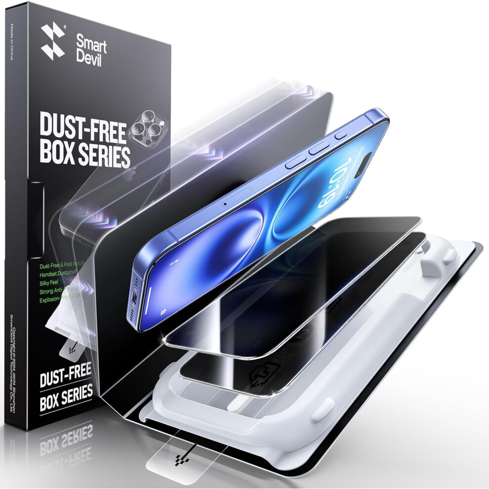 2-Pack Privacy Screen Protector For Iphone 16 Â Anti-Spy, 9H Tempered Glass, Military-Grade Shatterproof, Bubble-Free & Case-Friendly 9405492751262