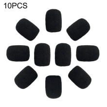 Conjunto com 10 Mini Protetores de Vento para Microfone de Fone de Ouvido - Espuma Preta para Microfone (US) - V9C3By