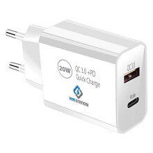 Pipestation 20W European USB Charger Plug with USB-C Fast Charger | European Portable Universal Travel Adapter for Spain, Italy, Greece, France, Euro