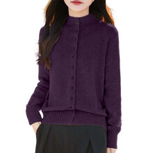 Cardigan-Pullover für Damen, offener, kuscheliger Herbst-Cardigan, mittelschwerer, warmer Winterpullover mit langen Ärmeln und Rundhalsausschnitt,
