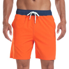 Herenshorts, met meerdere zakken, effen kleur, elastische tailleband en trekkoord, zwembroek, strandbroek, sneldrogende zwemshorts voor heren.