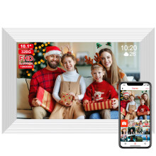Frameo 10.1 Inch Smart WiFi Digital Photo Frame,Digital Picture Frame Wi-Fi with 32GB Storage & SD Slot, Electronic Picture Frame IPS Touch Screen wi
