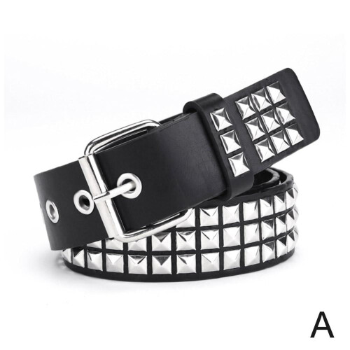 Ζώνη με τρουκς, 4290Metal Punk Rock Rivet Pu, γοτθική με φωτεινή πυραμίδα για γυναίκες και