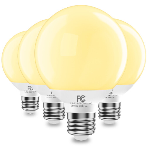 Λαμπτήρες G25LED, Στρογγυλοί λαμπτήρες, Ισοδύναμοι λαμπτήρες LED 40W, Απαλό λευκό 2700K,