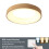 Luminária de teto moderna de madeira de 18,5 polegadas, com montagem embutida e dimerizável, ideal para quarto e sala de estar. 2