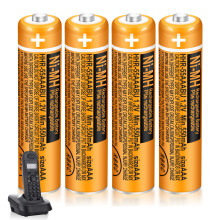 4 Pack 550mAh HHR-55AAABU NI-MH AAA Rechargeable Batteries for Panasonic 1.2V Battery for BT Gigaset Cordless Phones