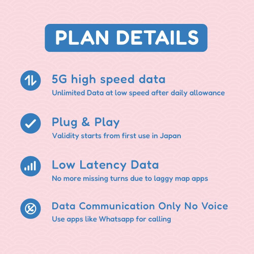 Japan SIM Card 15 Days 1GB/day | Auto Activating | 5G Network With Tethering/HotSpot/Internet Sharing 1
