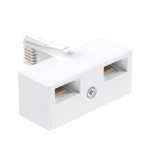 Uvital Telephone Splitters, 2 Way BT Phone Socket Adapter, RJ11 BT Plug Male to 2 Female, Double Phone Socket Adaptor for UK Landline Telephone (Wire