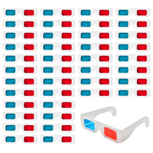 QiXinGYL 40Pcs3D Glasses for Movies, Red/Blue Anaglyph Lenses Paper Cardboard 3D Glasses, Lightweight & Portable 3D Video Glass for TV Virtual Video