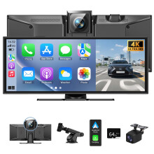 11.5" Carplay Screen for Car, Car Tablet Pro Max 2025 Car Stereo with 4K Front and 1080P Rear Camera, Car Play Screen Wireless CarPlay Android Auto M